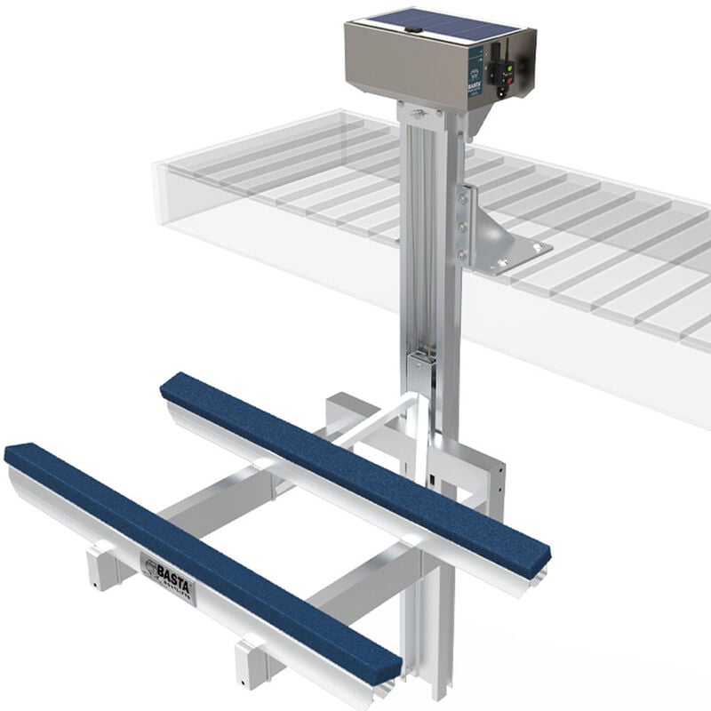 Vattenskoter 635kg 12V brygglyft med solceller i AL med 213cm balk